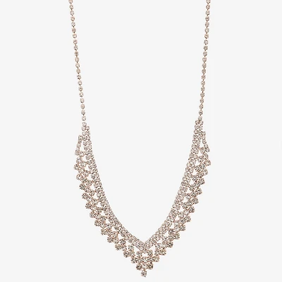 Monet Jewelry Timeless Rose Gold Womens 17 Inch Collar Necklace