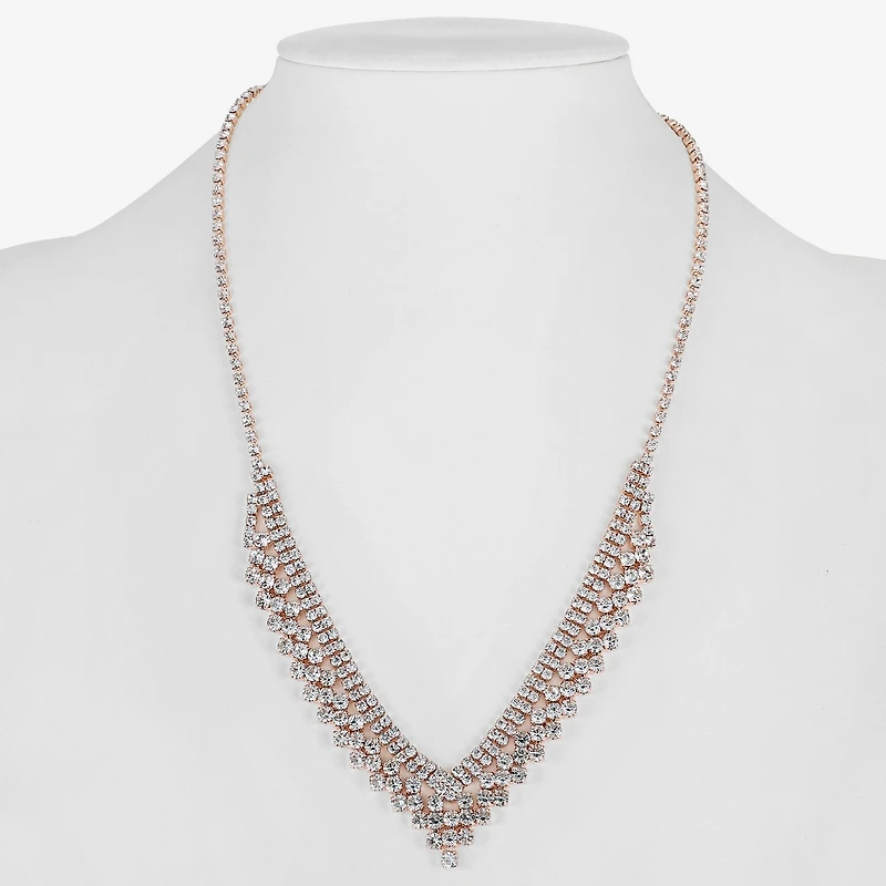 Monet Jewelry Timeless Rose Gold Womens 17 Inch Collar Necklace
