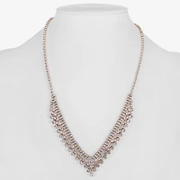Monet Jewelry Timeless Rose Gold Womens 17 Inch Collar Necklace