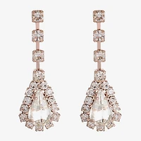 Monet Jewelry Timeless Rose Gold Womens Glass Hypoallergenic Drop Earrings