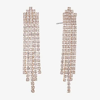 Monet Jewelry Timeless Rose Gold Tassle Womens Glass Hypoallergenic Drop Earrings