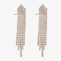 Monet Jewelry Timeless Rose Gold Tassle Womens Glass Hypoallergenic Drop Earrings