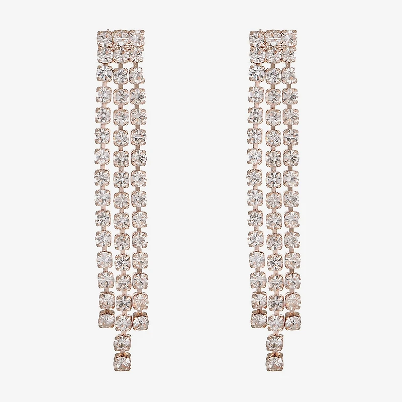 Monet Jewelry Timeless Rose Gold Womens Glass Hypoallergenic Drop Earrings