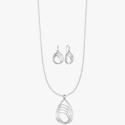 Liz Claiborne Pendant Necklace And Drop Earring Womens 2-pc. Jewelry Set