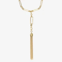Liz Claiborne Tassle Womens Paperclip 32 Inch Pendant Necklace