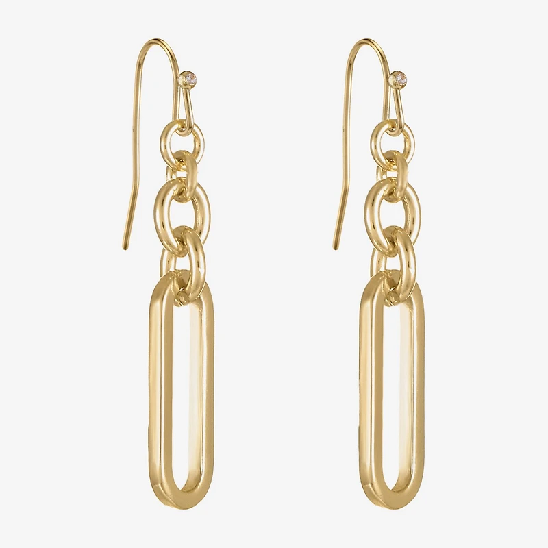 Liz Claiborne Womens Paperclip Drop Earrings