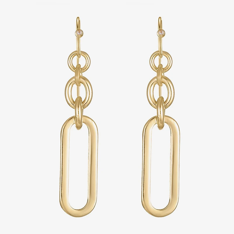 Liz Claiborne Womens Paperclip Drop Earrings