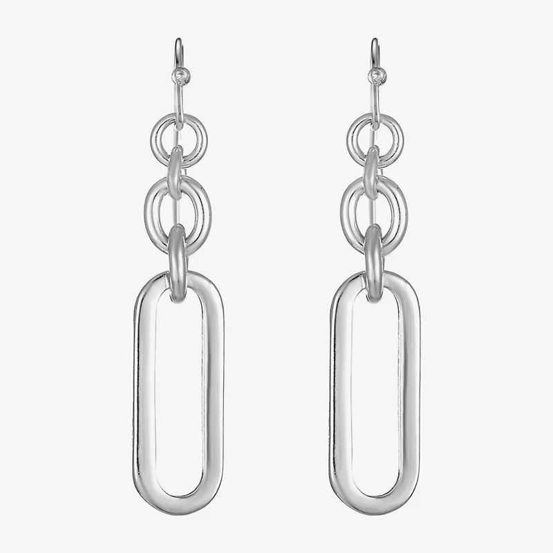 Liz Claiborne Womens Paperclip Drop Earrings