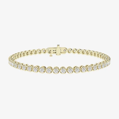 (I1/H-I) Womens 3 CT. T.W. Lab Grown White Diamond 10K Gold 7.25 Inch Tennis Bracelet