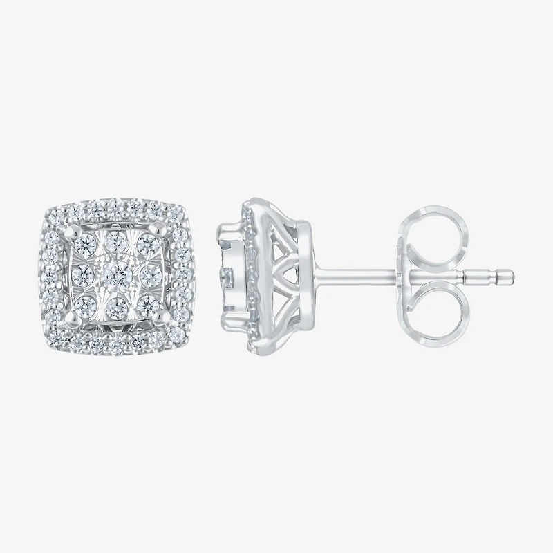 Diamond Blossom 1/4 CT. T.W. Natural White Diamond 10K Gold 8mm Stud Earrings
