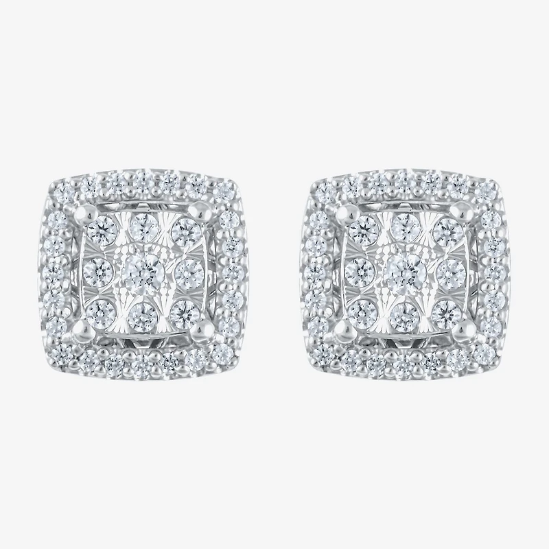 Diamond Blossom 1/4 CT. T.W. Natural White Diamond 10K Gold 8mm Stud Earrings