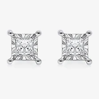 I / I1) 1 CT. T.W. Lab Grown White Diamond 10K Gold Stud Earrings