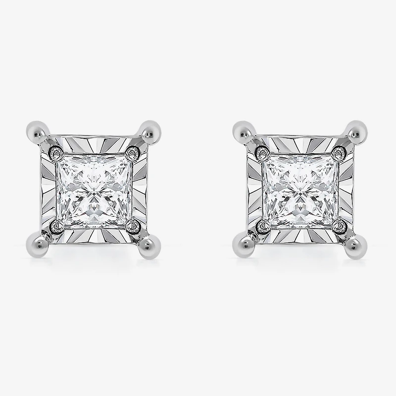 I / I1) 1 CT. T.W. Lab Grown White Diamond 10K Gold Stud Earrings