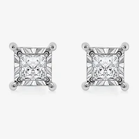 I / I1) 1 CT. T.W. Lab Grown White Diamond 10K Gold Stud Earrings