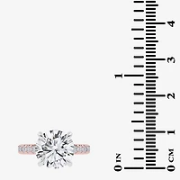 (G-H / Vs2-Si1) Womens 5 1/2 CT. T.W. Lab Grown White Diamond 14K Gold Round Side Stone Engagement Ring