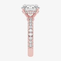 (G-H / Vs2-Si1) Womens 5 1/2 CT. T.W. Lab Grown White Diamond 14K Gold Round Side Stone Engagement Ring