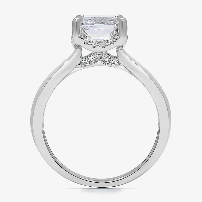 (I / I1) Womens 3 1/7 Ct. T.W. Lab Grown White Diamond 14K Gold Halo Engagement Ring