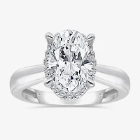 (I / I1) Womens 3 1/7 Ct. T.W. Lab Grown White Diamond 14K Gold Oval Halo Engagement Ring