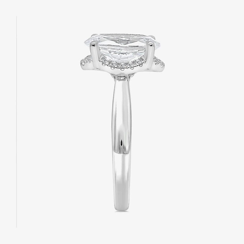 (I / I1) Womens 3 1/7 Ct. T.W. Lab Grown White Diamond 14K Gold Oval Halo Engagement Ring