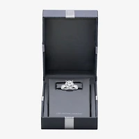 (I / I1) Womens 3 1/7 Ct. T.W. Lab Grown White Diamond 14K Gold Round Halo Engagement Ring