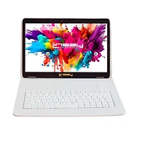LINSAY® 10.1 Octa Core 128Gb Android 15 Tablet White Croc Keyboard