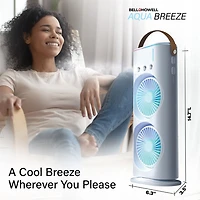 Bell + Howell Aqua Breeze Dual Mist 3 Speed Rechargeable Fans
