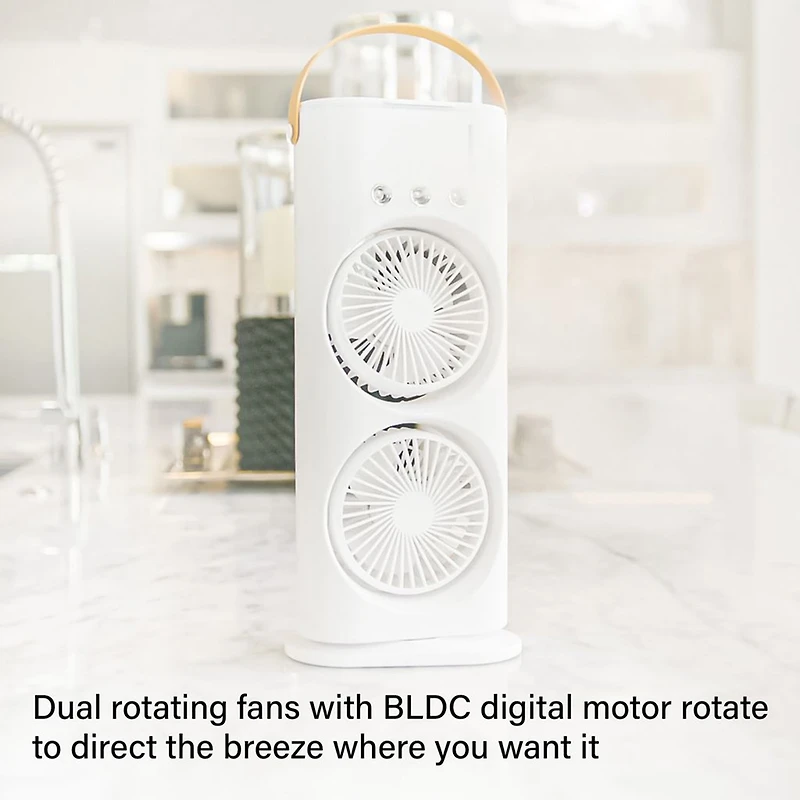 Bell + Howell Aqua Breeze Dual Mist 3 Speed Rechargeable Fans