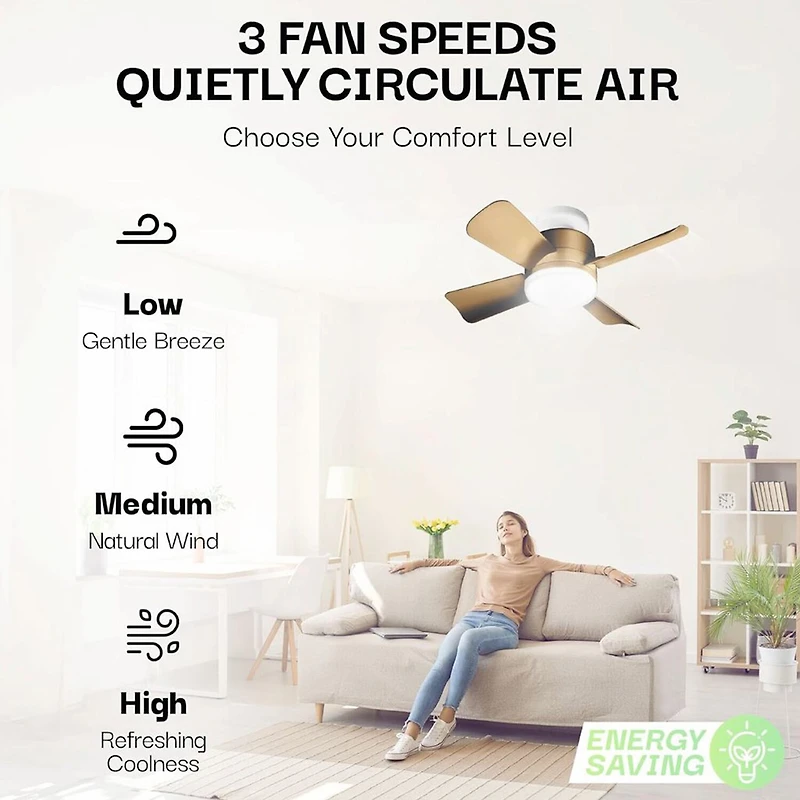 Bell + Howell Socket With Warm Lighting And Remote Control 1000 Lumens Ceiling Fan
