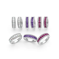 Womens Genuine Purple Amethyst Sterling Silver Band