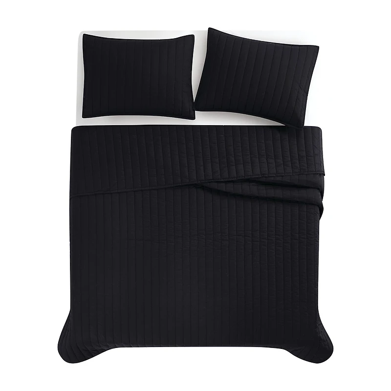 Brooklyn Loom Solid Cotton Percale Quilt Set