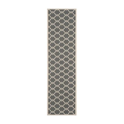 Safavieh Courtyard Collection Jobeth Geometric Indoor/Outdoor Runner Rug