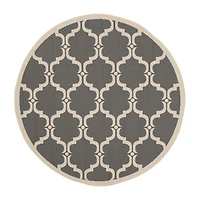 Safavieh Courtyard Collection Jobeth Geometric Indoor/Outdoor Round Area Rug