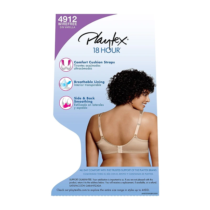 Playtex 18 Hour Undercover Slimming Full Coverage Minimizer Wireless Bra 4912