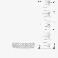Mens 6mm Swirl Sterling Silver Band