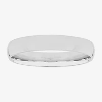 4mm Silver Domed Mens Wedding Ring
