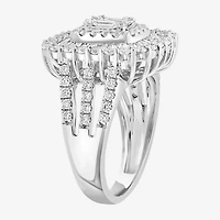 Effy Final Call Womens 2 CT. T.W. Natural White Diamond 14K Gold Cushion Halo Cocktail Ring
