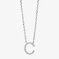 Effy Final Call Diamond Initial Pendant Necklace Sterling Silver