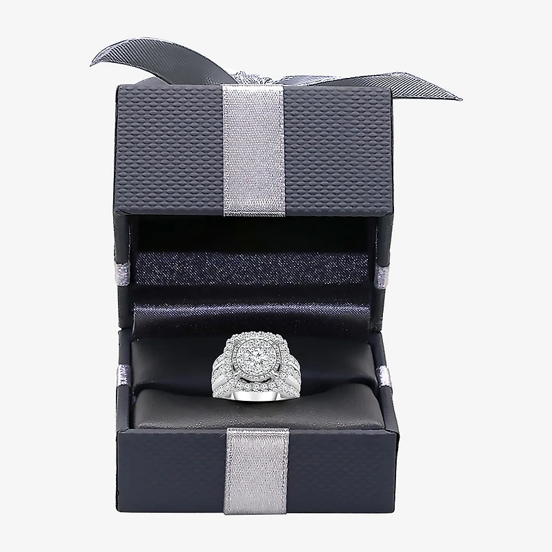 (I / I1) Womens 4 CT. T.W. Lab Grown White Diamond 10K or 14K Gold Cushion Halo Engagement Ring