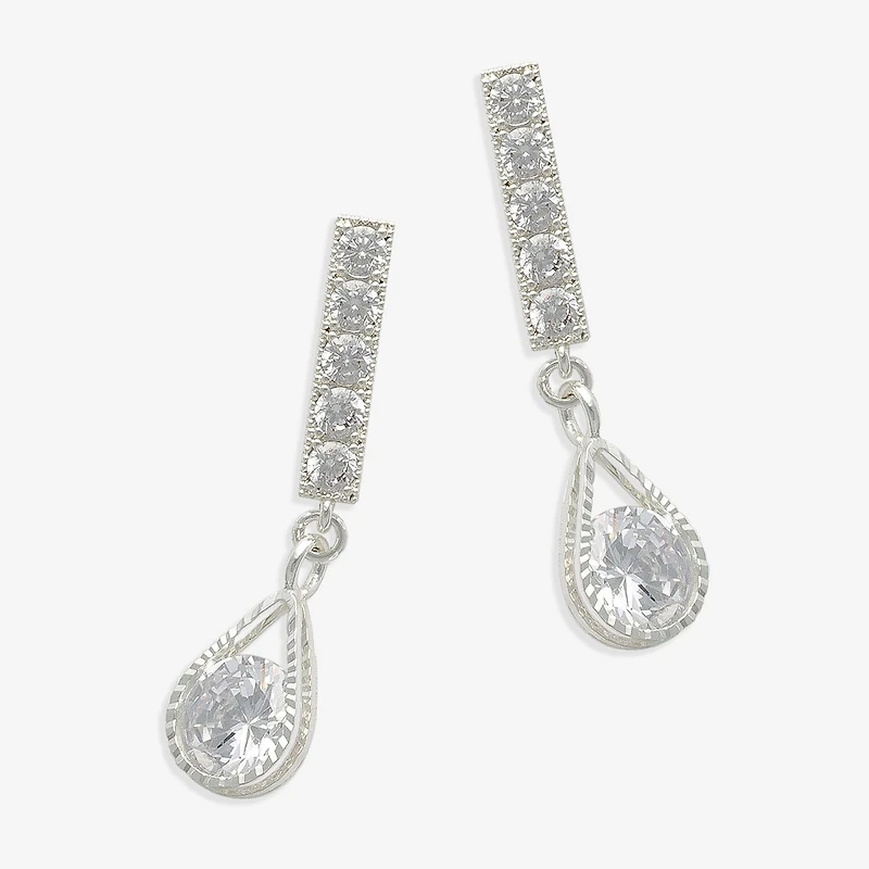 Mixit Womens Cubic Zirconia Hypoallergenic Drop Earrings