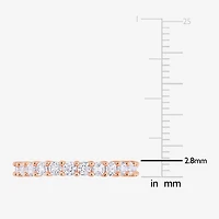 Womens Lab Created White Sapphire 18K Gold Over Silver Eternity Stackable Ring