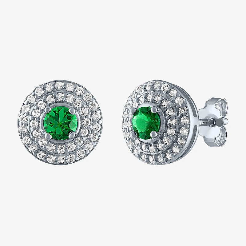 Womens Lab Created Green Emerald Sterling Silver 2-pc. Jewelry Set