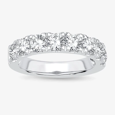 (H-I / Si1-Si2) Womens 3MM 2 CT. T.W. Lab Grown White Diamond 14K Gold Wedding Band
