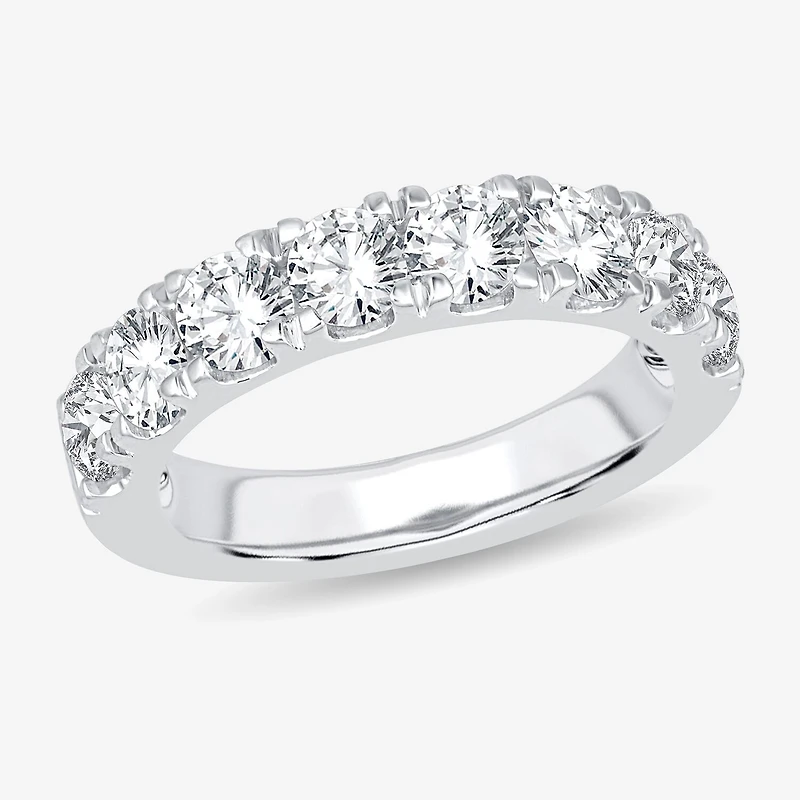 (H-I / Si1-Si2) Womens 3MM 2 CT. T.W. Lab Grown White Diamond 14K Gold Wedding Band