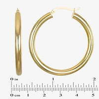 14K Gold 4mm x 20mm Hoop Earrings