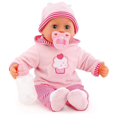 Bayer Design Pink Cupcake 24 Sounds 15 Inch Doll 3-pc. Toy Playset
