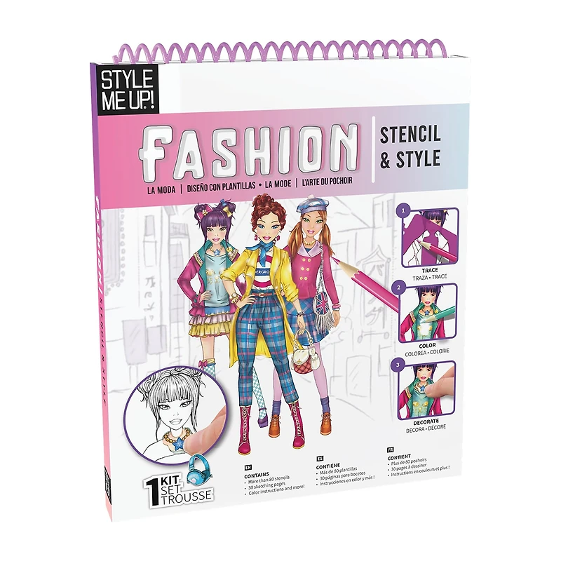 Style Me Up Fashion Stencil & Style Kids Art Kit 16-pc. Art Set