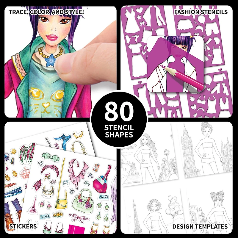 Style Me Up Fashion Stencil & Style Kids Art Kit 16-pc. Art Set