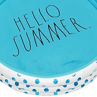 Rae Dunn Hello Summer Aqua Poka Dots Inflatable Pool Inflatable Pool