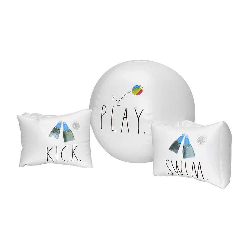 Rae Dunn Swim Kick Play Water Wings N Beach Ball Pool Float