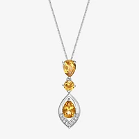 Womens Gemstone Sterling Silver Pendant Necklace